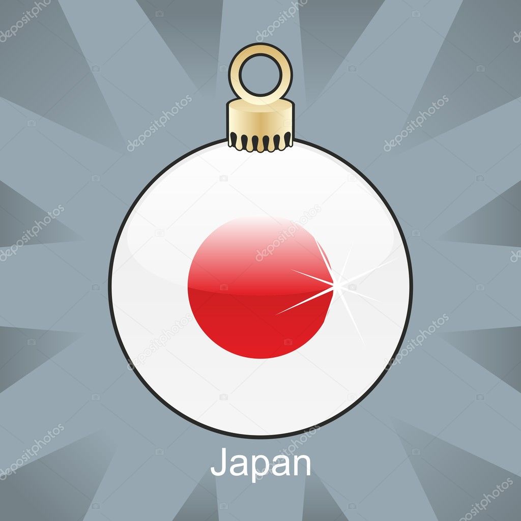 Japan flag in christmas bulb shape Stock Vector Image by