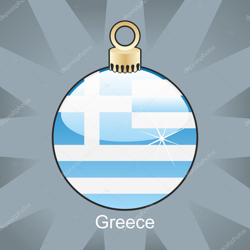 Greece flag in christmas bulb shape