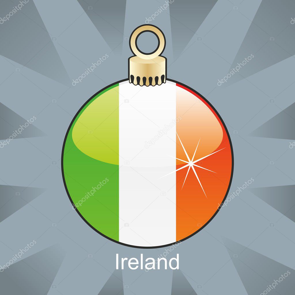 Ireland flag in christmas bulb shape