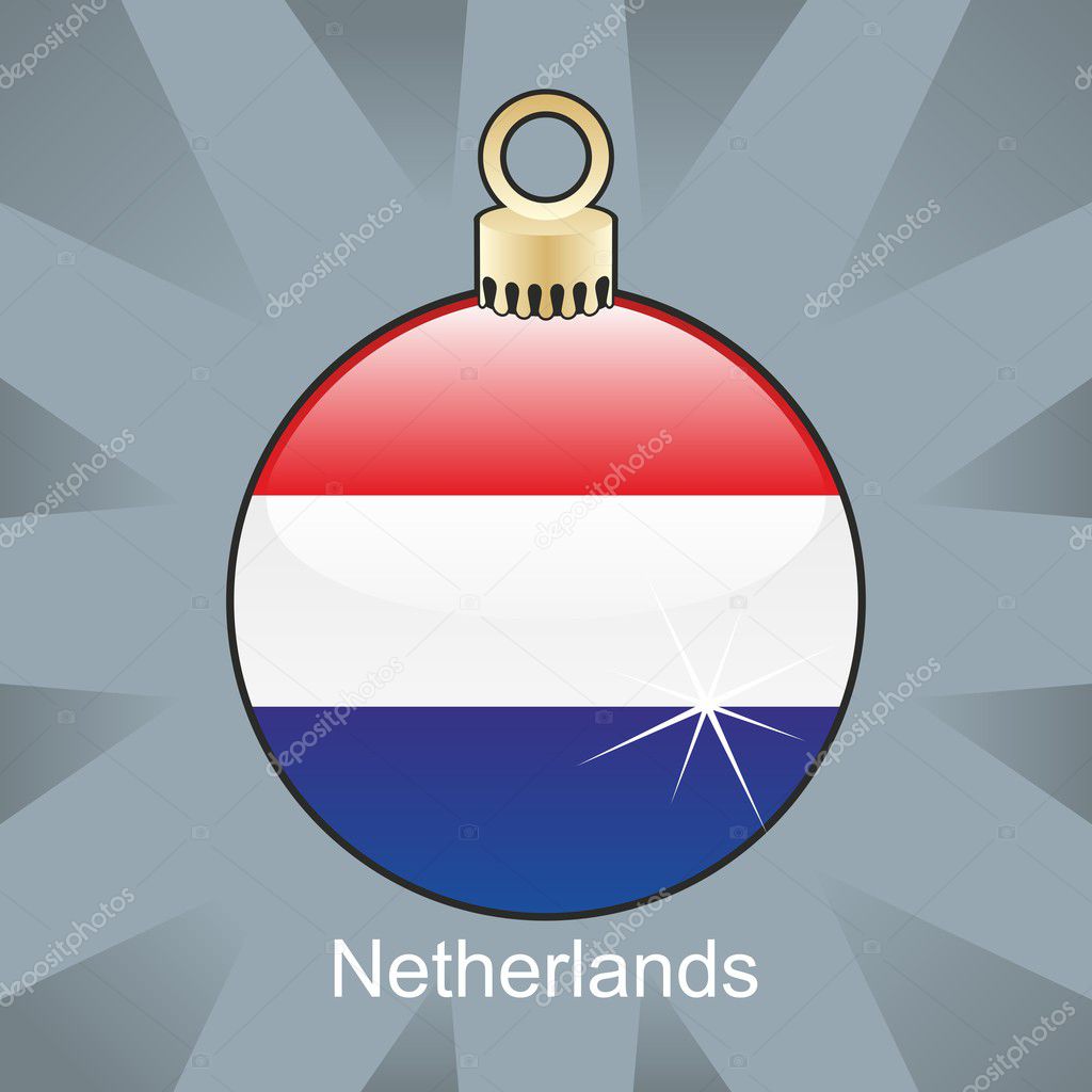 Netherlands flag in christmas bulb shape