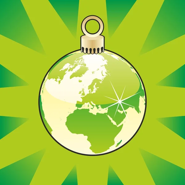 Vánoční žárovky s rozložením Globus světa — Stockový vektor