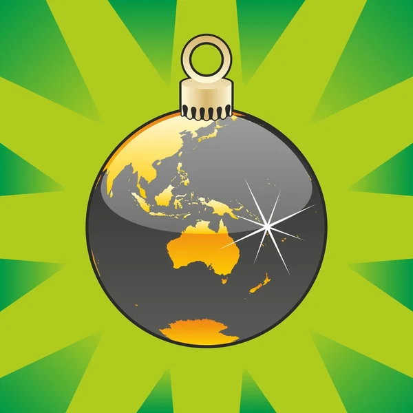 Ampoule de Noël avec mise en page globe mondial — Image vectorielle