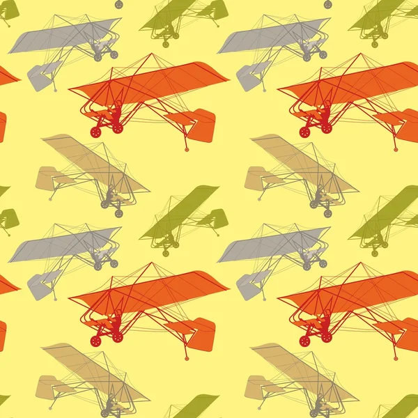 Nahtloses Muster farbiger Segelflugzeuge — Stockvektor