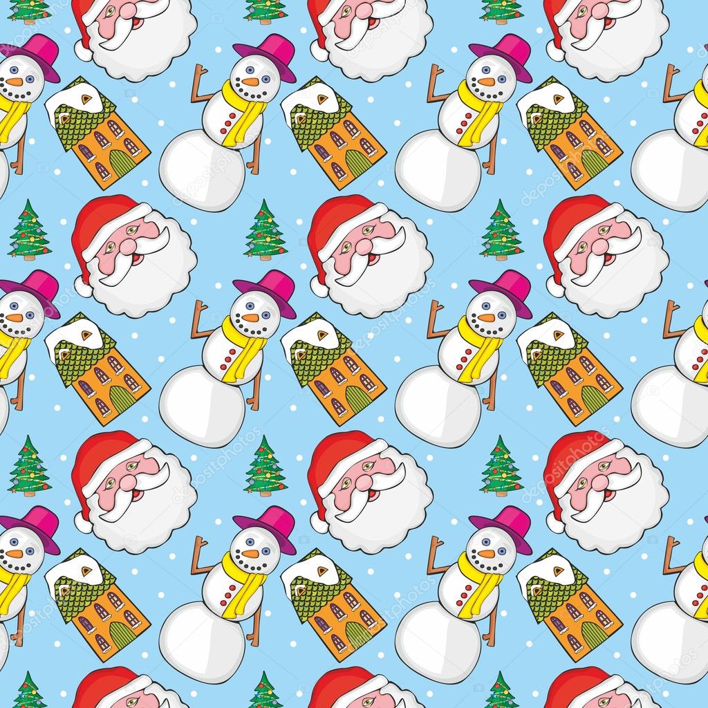 Seamless pattern with christmas items