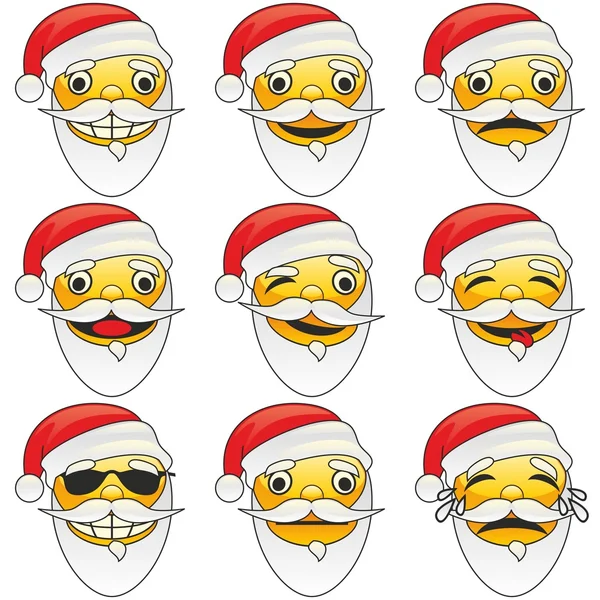 Illustrazione di emoticon di Babbo Natale — Vettoriale Stock