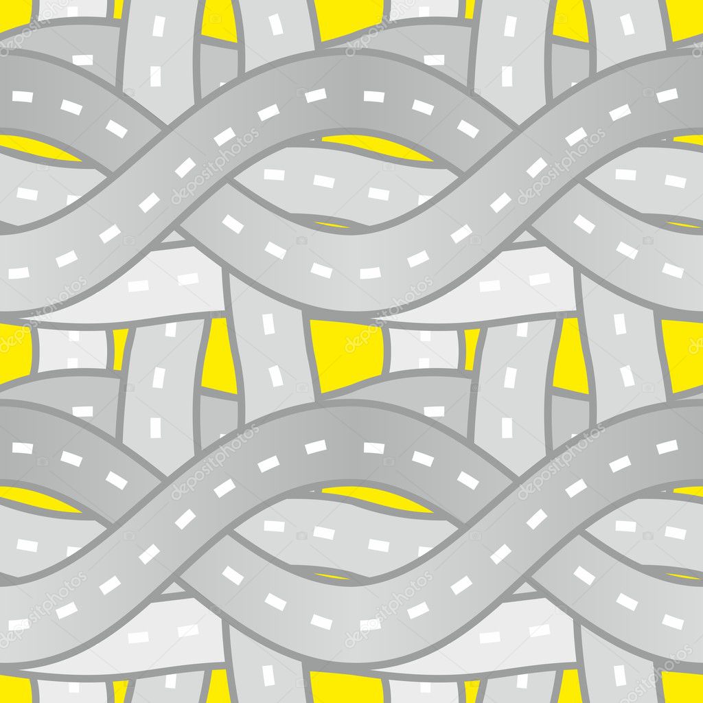 Seamless pattern roads