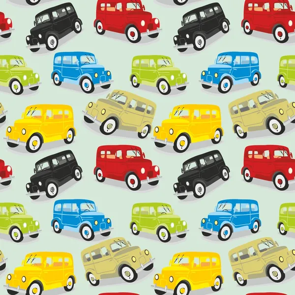 Seamless pattern vintage cars — Stock Vector