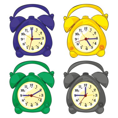 Illustration of isolated clocks clipart