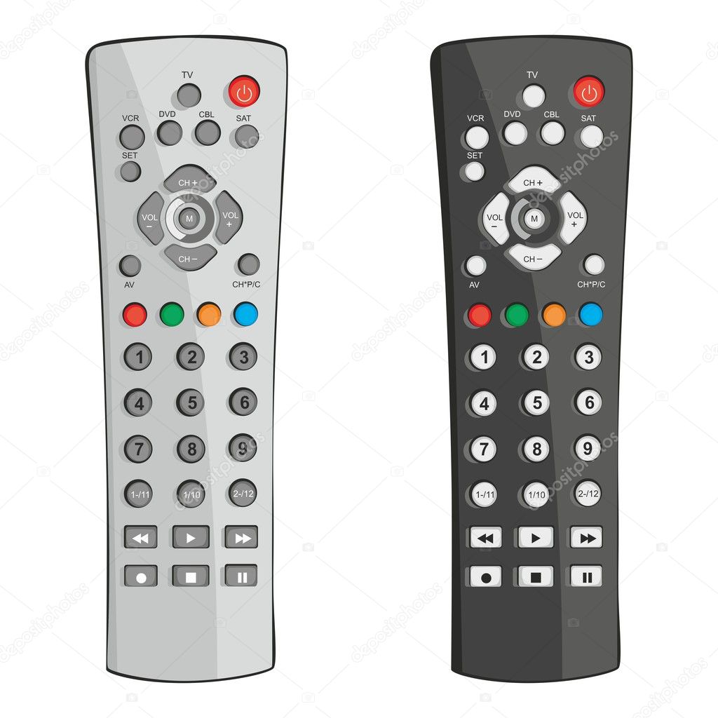 Fully editable vector illustration remote controls