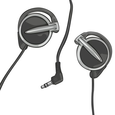 Earphones isolated on white clipart