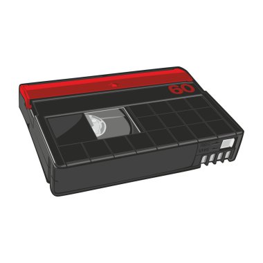 Mini DV cassette isolated on white clipart