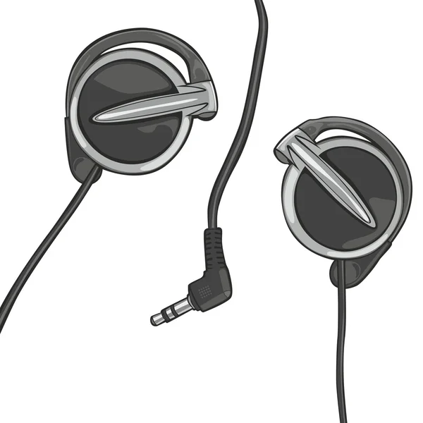 Écouteurs isolés sur blanc — Image vectorielle