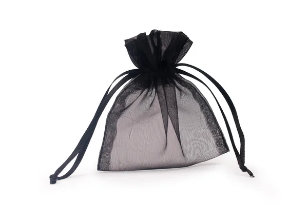 Крупним планом знімок чорного подарункового мішка — стокове фото
