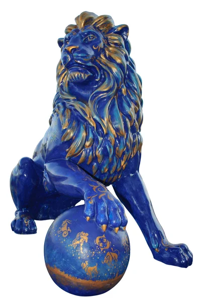 Blue lion statue — Stock Photo, Image