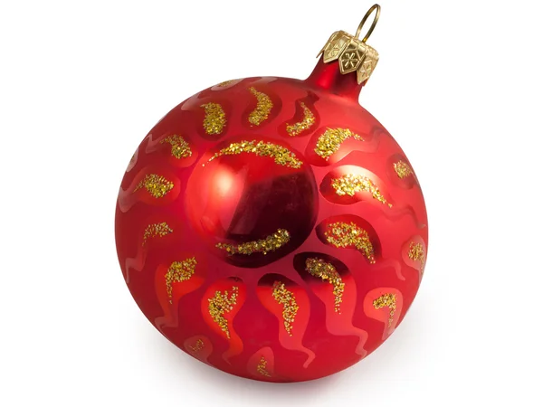 Red christmas ball with sun — Stock Photo, Image
