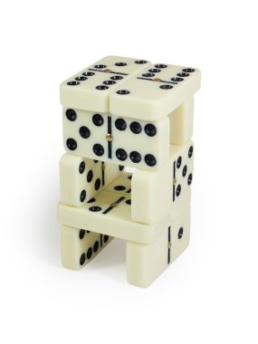 Domino tower. Isolated on white background with clipping path. clipart