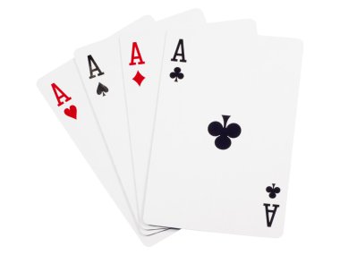 Four aces. Isolated on white background with clipping path. clipart