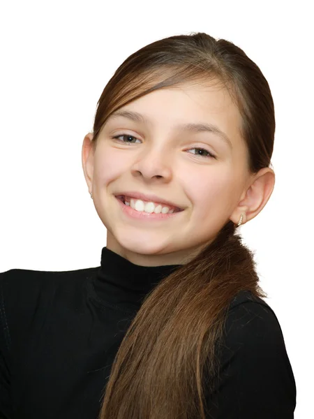 Smiling Teen Girl Isolated White Background — Stock Photo, Image