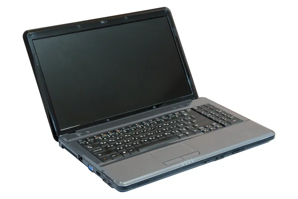 Caderno Cinza Escuro Laptop Isolado Fundo Branco Com Caminho Recorte — Fotografia de Stock