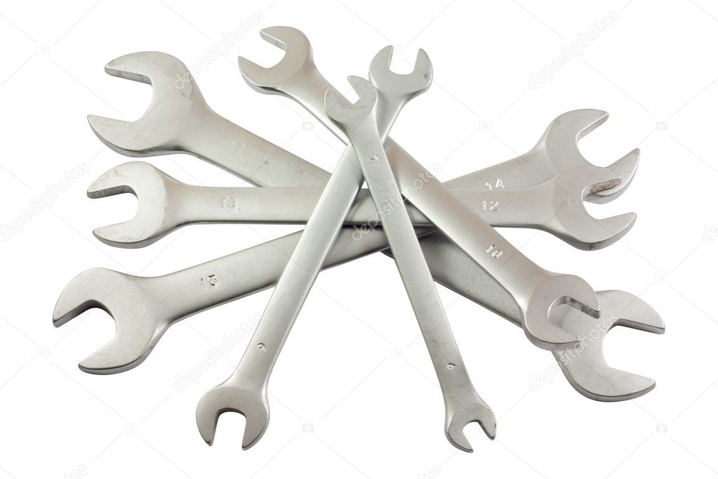 Bunch of wrenches or spanners