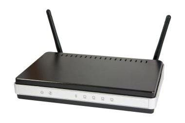 WiFi router with two antennas clipart