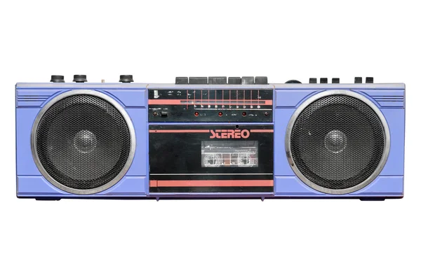 Gamla vintage stereo kassett, radio recorder — Stockfoto