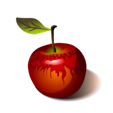 Red apple isolated on white clipart