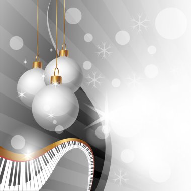 Sihirli Noel ve Müzik Arkaplanı, vektör illüstrasyonu