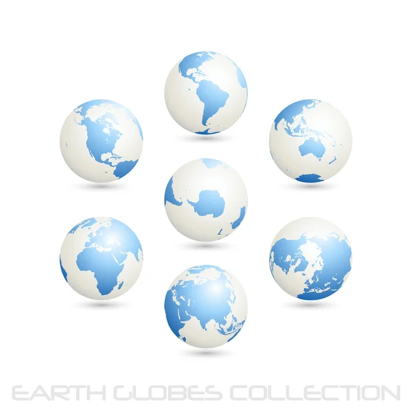 stock vector Earth globes colection, white - blue