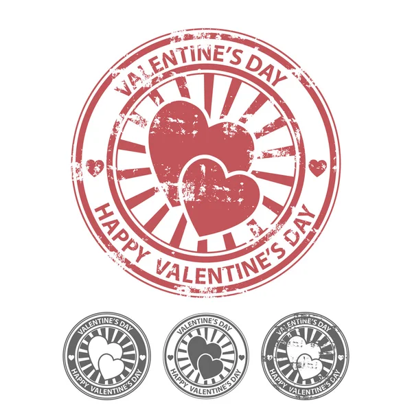Градієнтна гумова марка з двома серцями — стоковий вектор