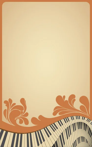Стара музична рамка з клавіатурою піаніно — стоковий вектор