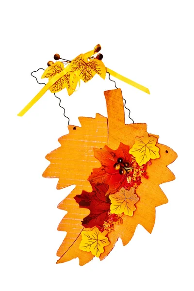 Photo of autumn decoration for door isolated on white — Stock Photo, Image
