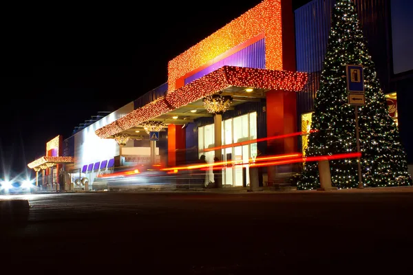 stock image Christmas decorated shopping center, Jihlava Czech Republic