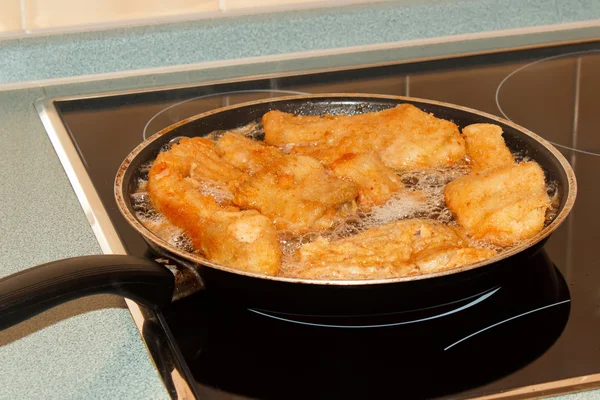 Delicious Carp Fillets Roasted Frying Pan — Stock Photo, Image