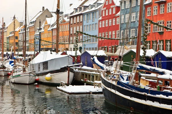 Besneeuwde Kopenhagen — Stockfoto