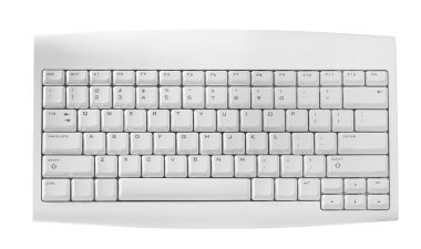 izole kırpma yolu ile beyaz arka plan üzerinde beyaz klavye