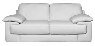 modern beyaz deri kanepe üzerinde beyaz arka plan ve görüntü