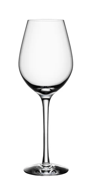 Único copo de vinho vazio isolado no fundo branco — Fotografia de Stock