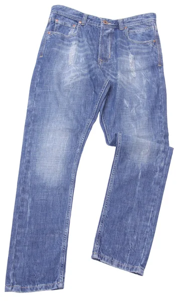 Jeans byxa isolerad på vit bakgrund med urklippsbana. — Stockfoto