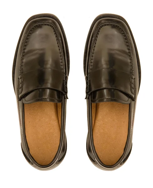 Černý lesklý Pánské boty — Stock fotografie