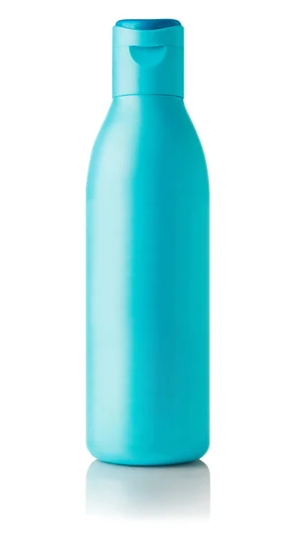 Garrafa de plástico com sabão ou shampoo sem rótulo isolado no wh — Fotografia de Stock