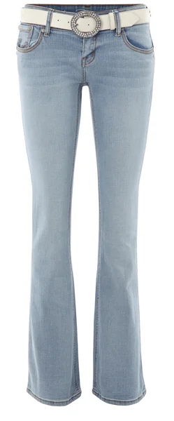 Calça jeans feminina isolada no fundo branco — Fotografia de Stock