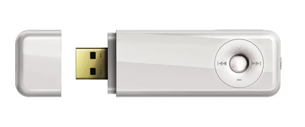 白色背景下隔离的USB闪存. — 图库照片