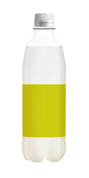 Пляшкова вода ізольована на білому тлі з відсічним контуром — стокове фото