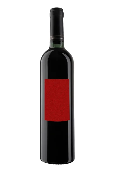 Una bottiglia di vino rosso, isolata su bianco. XXL . — Foto Stock