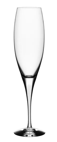 Único copo de vinho vazio isolado no fundo branco — Fotografia de Stock