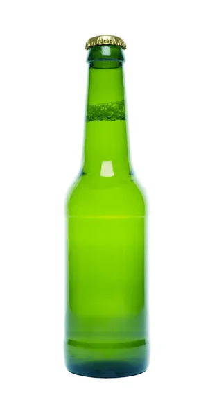 孤立绿色瓶啤酒 — 图库照片