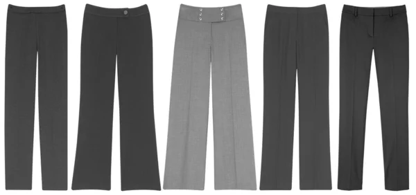 Kadın gri pantolon pantolon — Stok fotoğraf