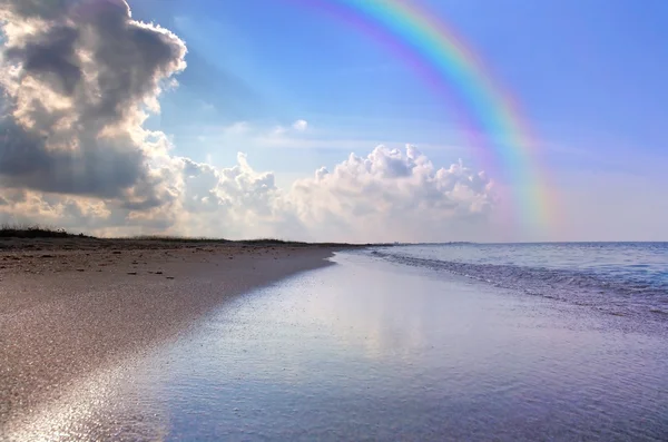 stock image Nice seascape with rainbow