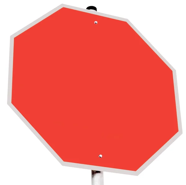 Dopravní značka povinné pravidel silničního provozu stop symbolem bílé poza — Stock fotografie